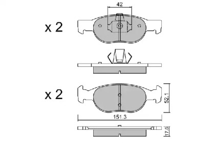 Комплект тормозных колодок AISIN BPFI-1002